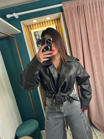 Biker ecopelle verde