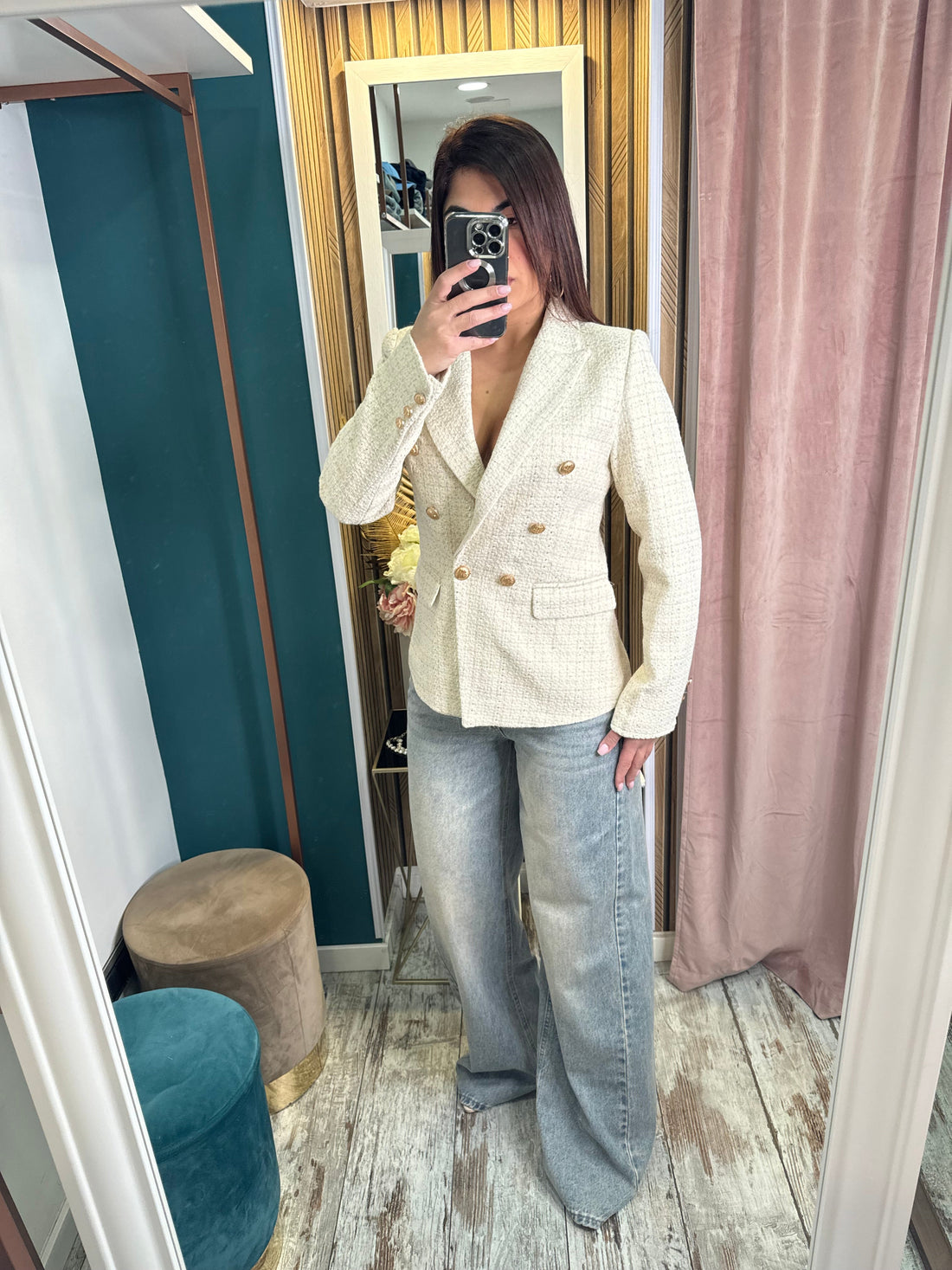 Blazer Tweed panna