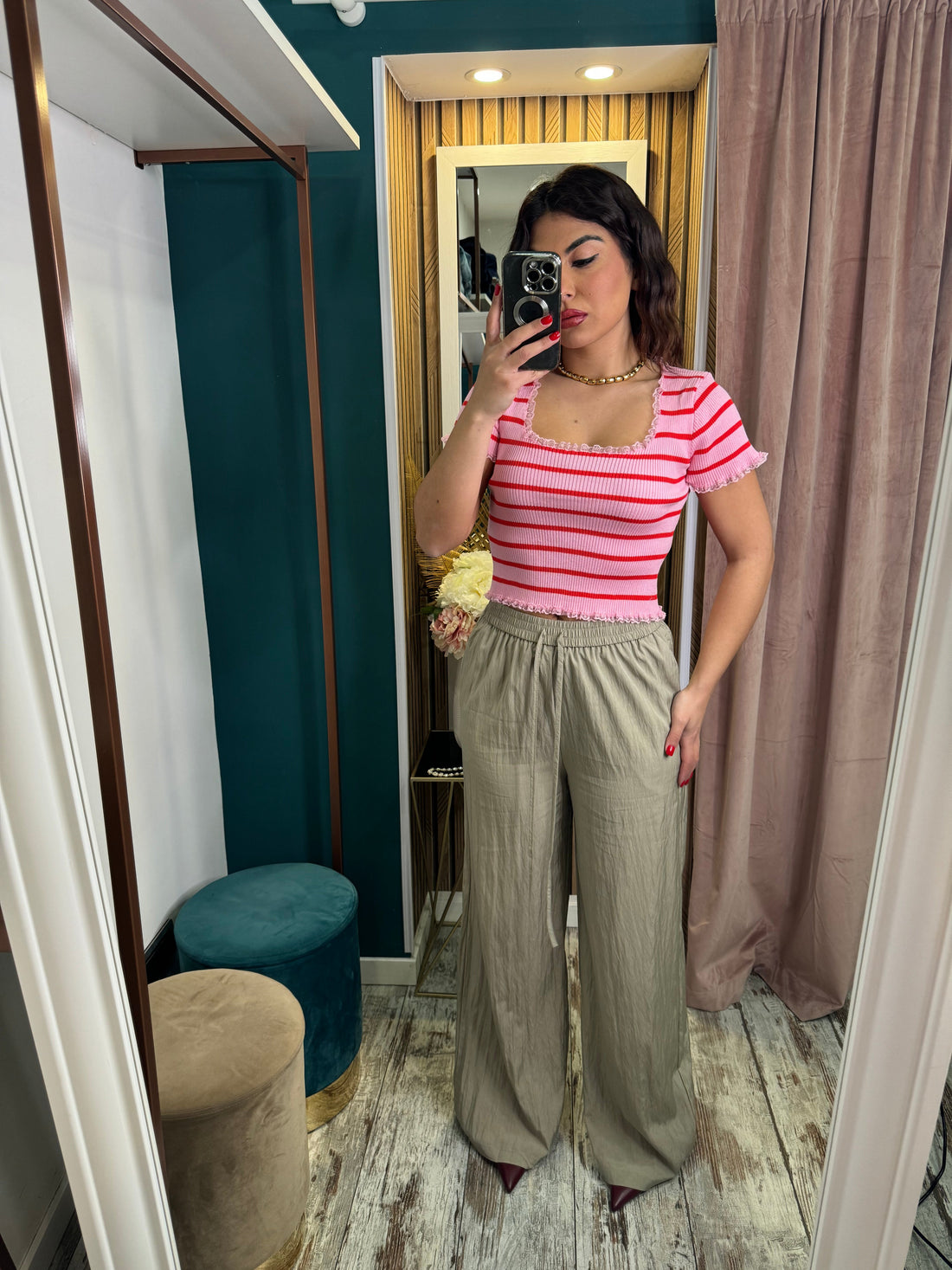 Top Fiore rosa