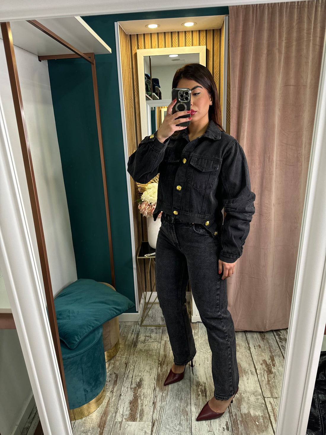 Giacca denim Black