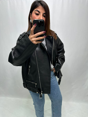 Biker ecopelle nero
